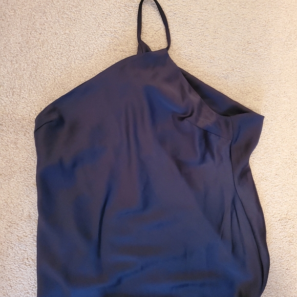 Asos satin navy one strap cocktail dress - Picture 3 of 4